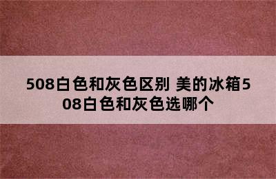 508白色和灰色区别 美的冰箱508白色和灰色选哪个